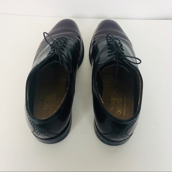French Shriner Black & Wine Dress Shoes Size 12 - Picture 3 of 8